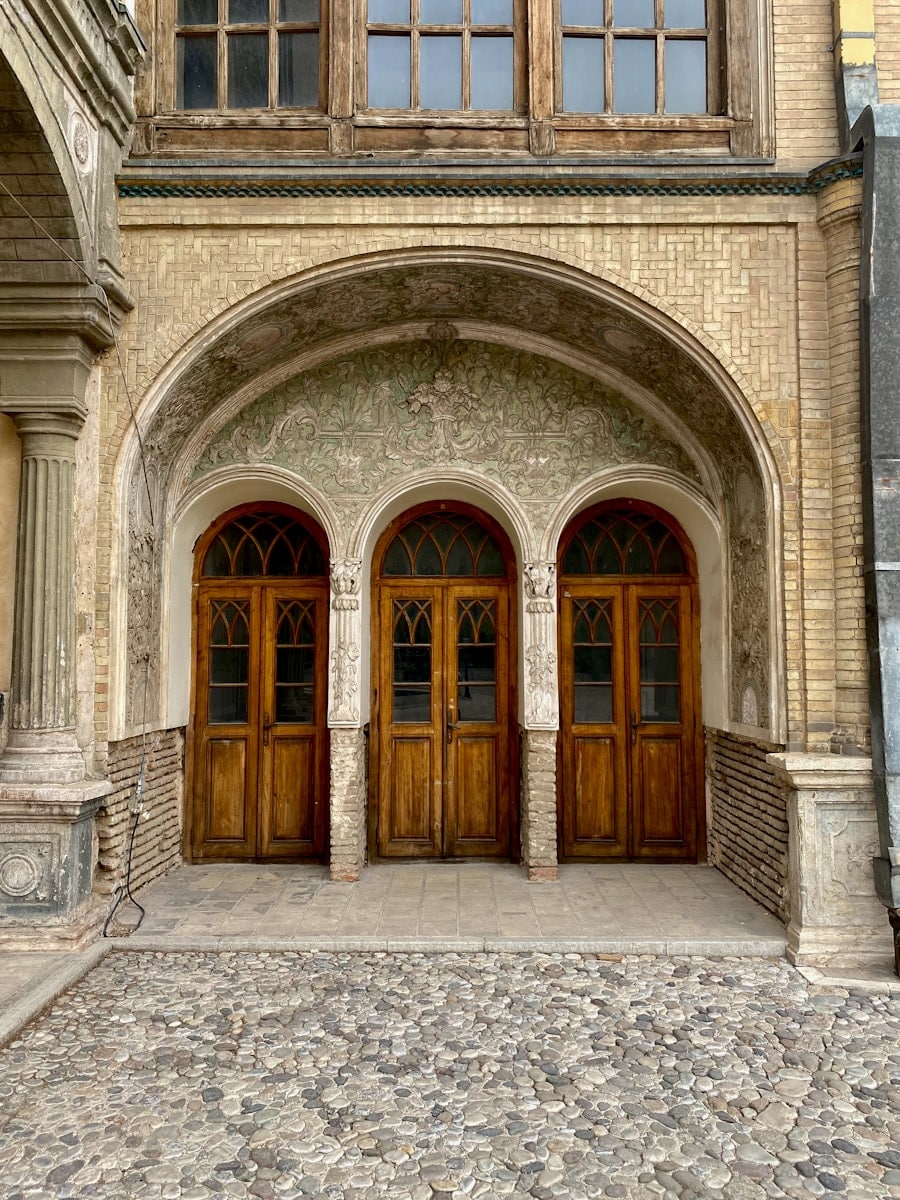 a building with two doors
